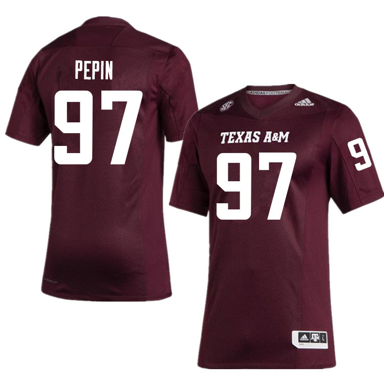 Men #97 Travis Pepin Texas A&M Aggies College Football Jerseys Sale-Maroon